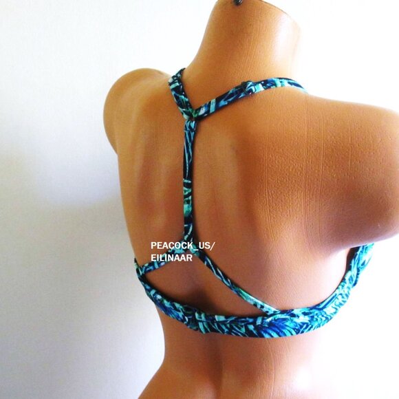 Victoria's Secret PINK Swim Light Push Up Bikini Top LARGE Strappy Front T-Back - Picture 3 of 6